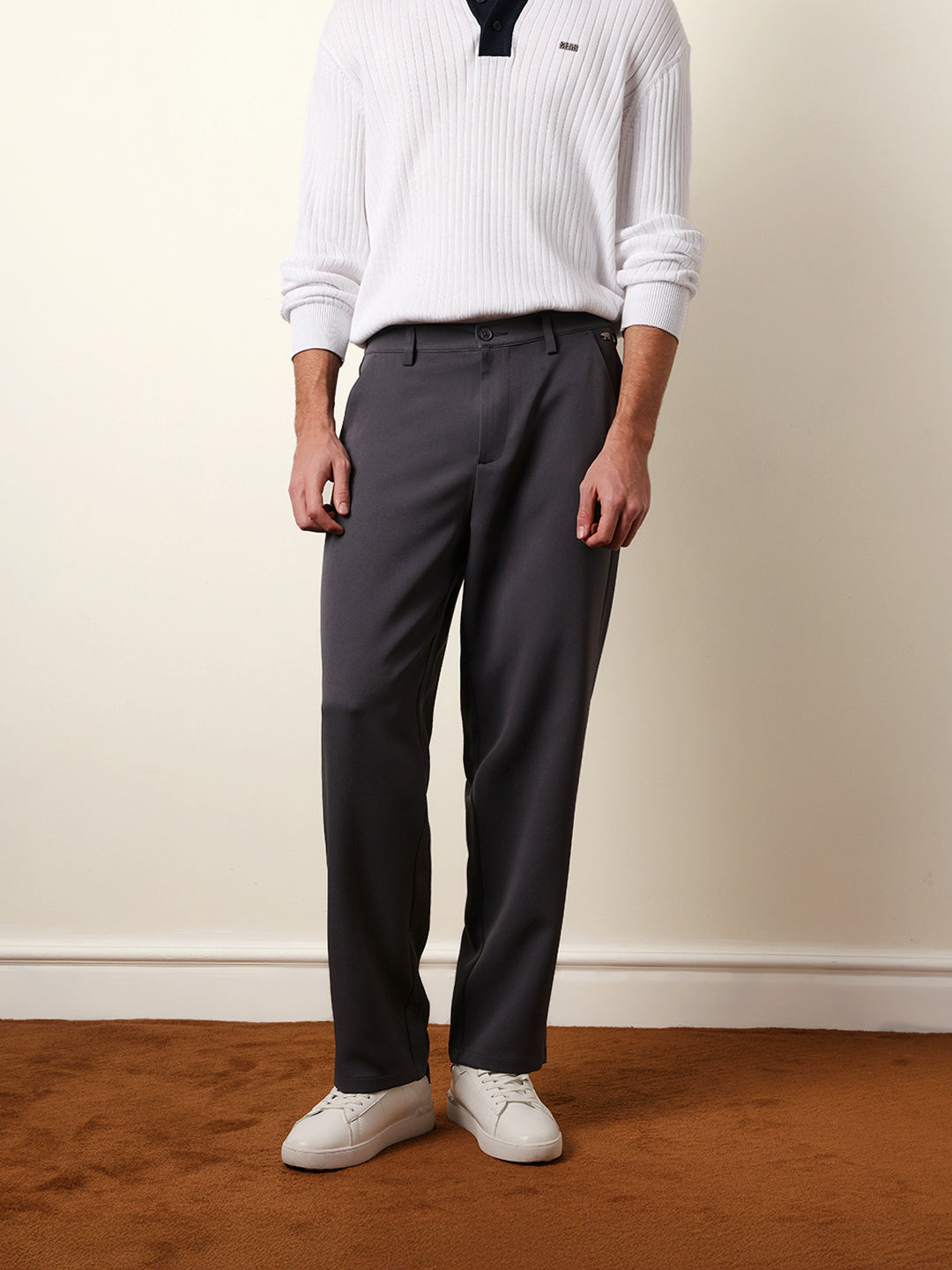 Men Solid Casual Trouser