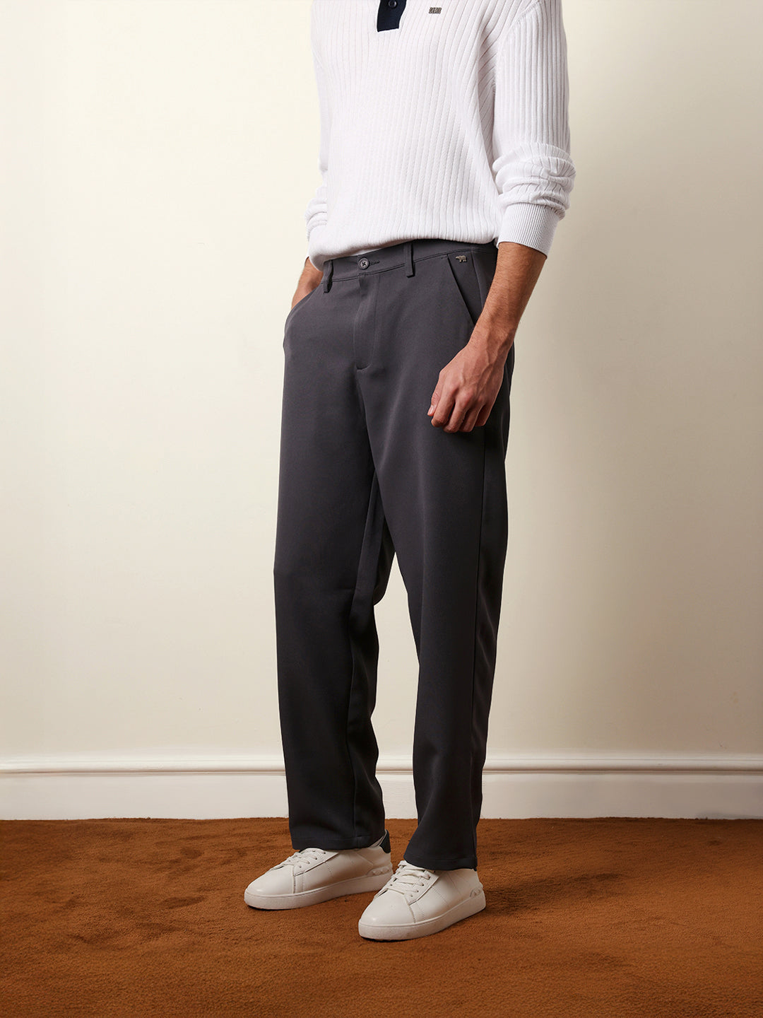 Men Solid Casual Trouser