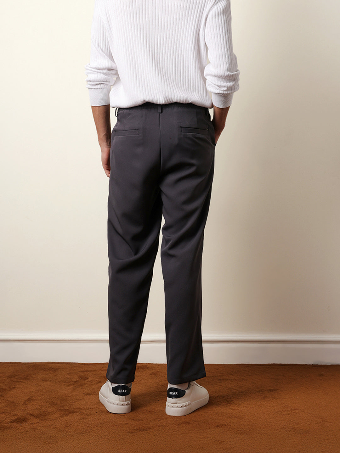Men Solid Casual Trouser