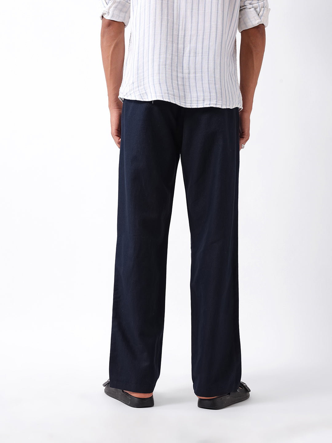 Men Navy Casual Trousers