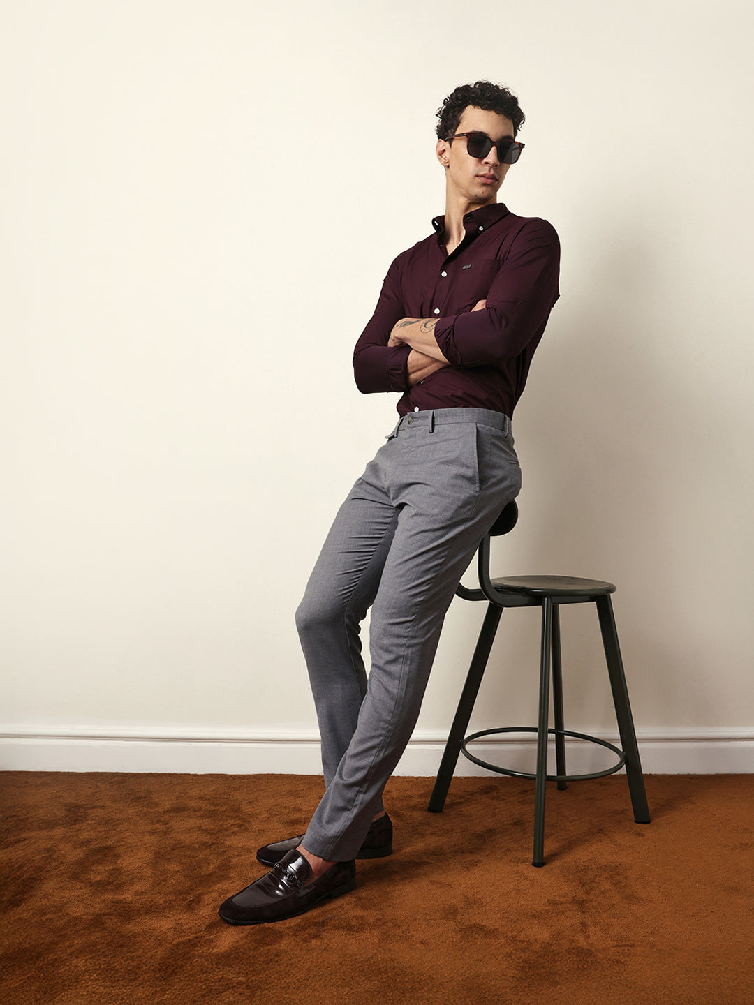 Men Solid Formal Trouser