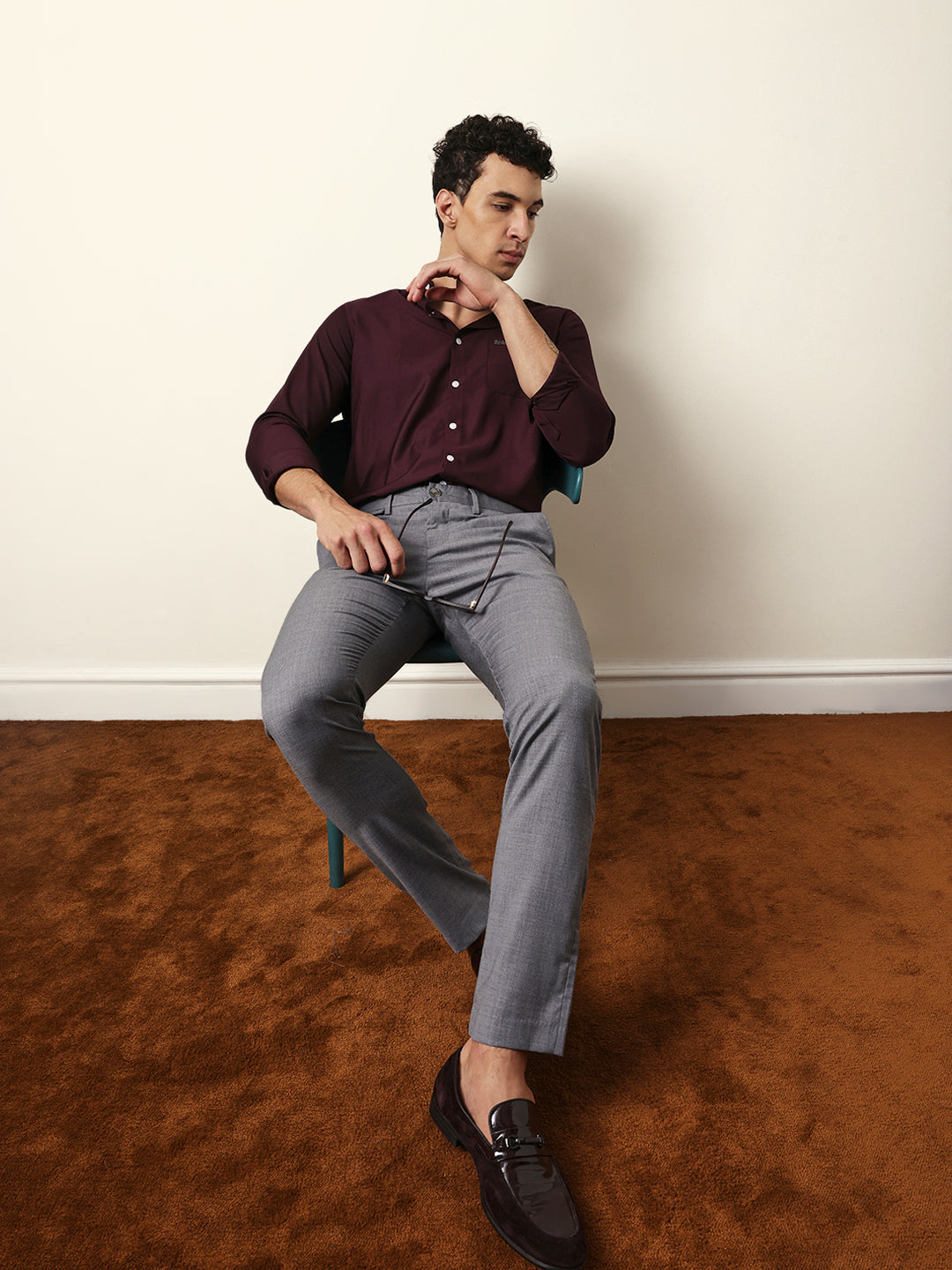 Men Solid Formal Trouser