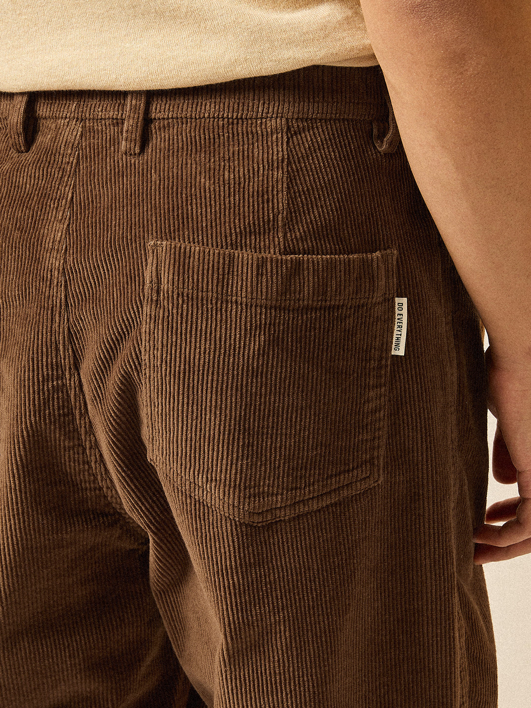 Men Brown Solid Baggy Fit Corduroy Cotton Pant