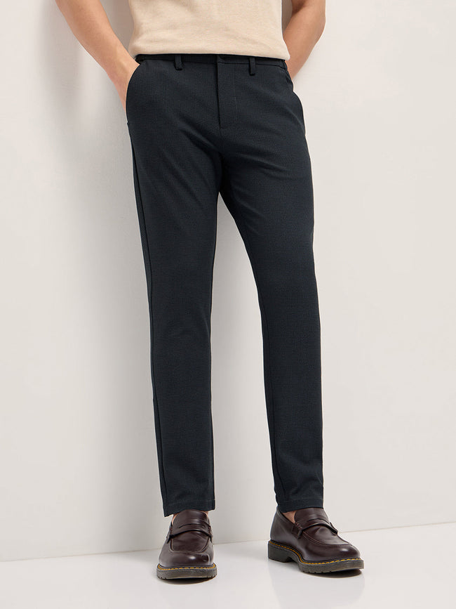 Men Black Slim Fit Formal Trouser