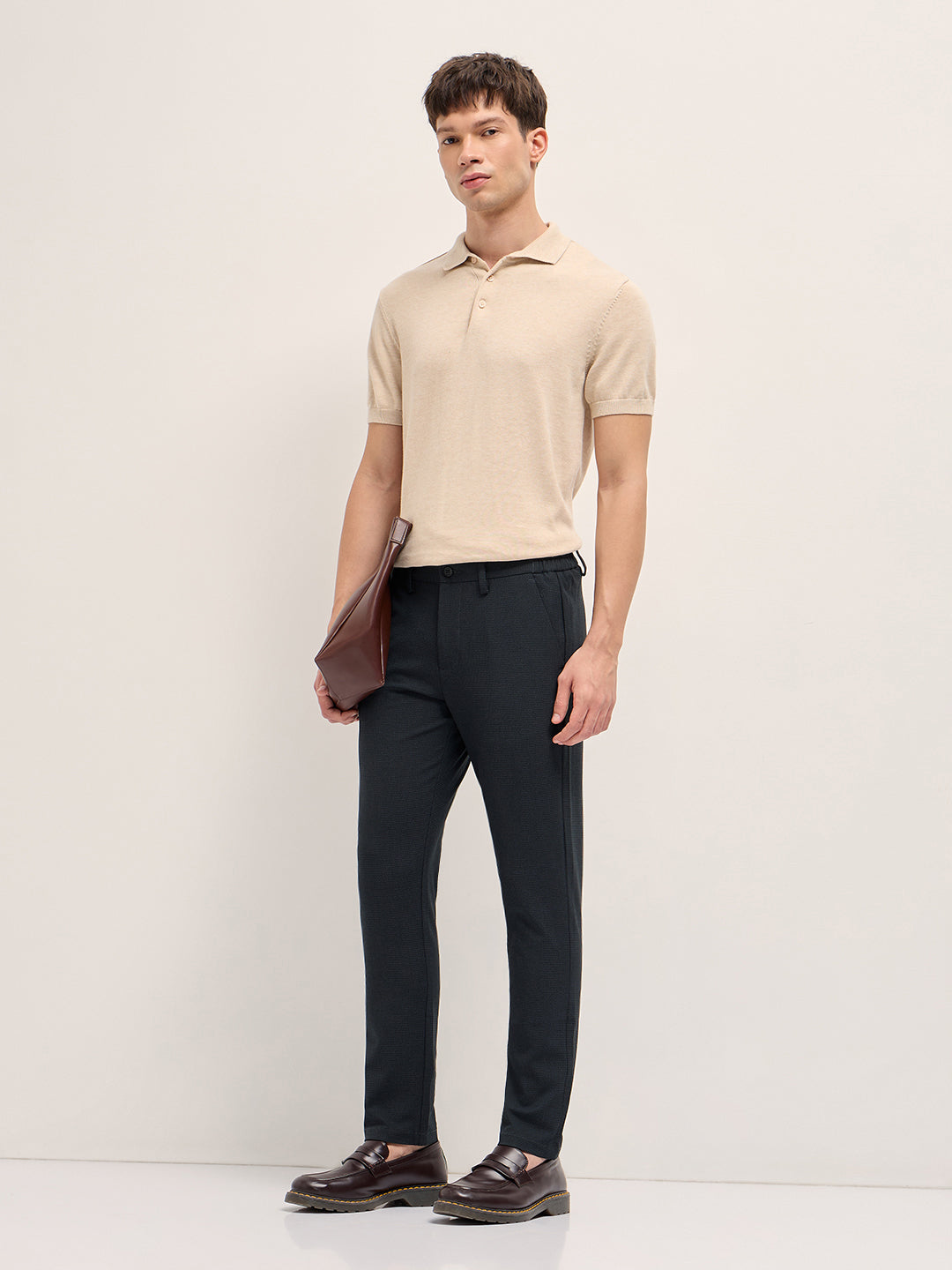 Men Black Slim Fit Formal Trouser