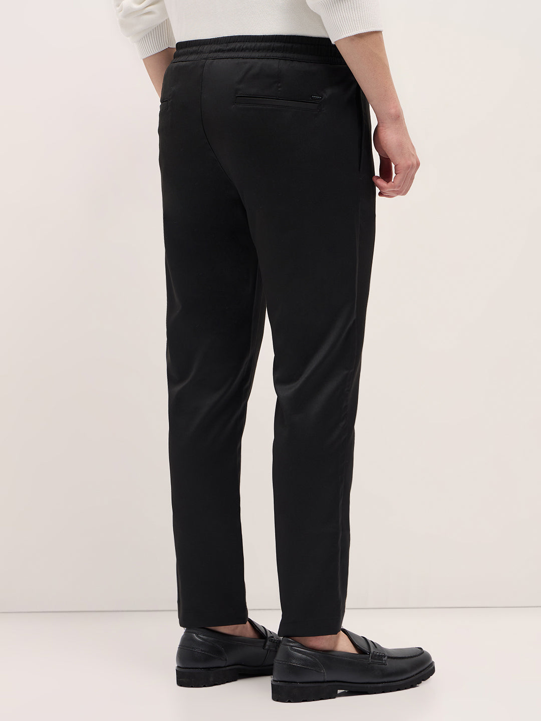 Men Black Slim Fit Formal Trouser