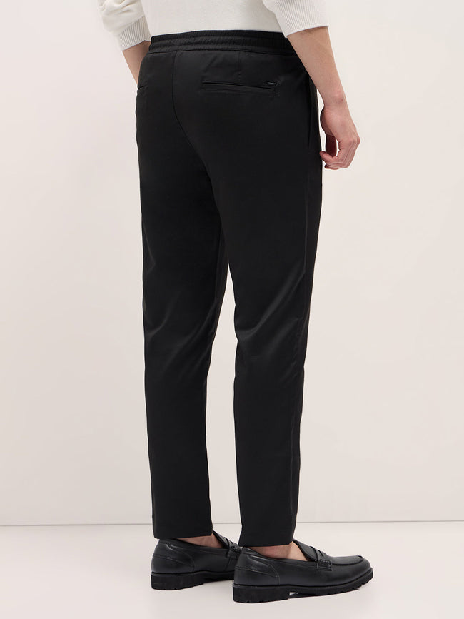 Men Black Slim Fit Formal Trouser