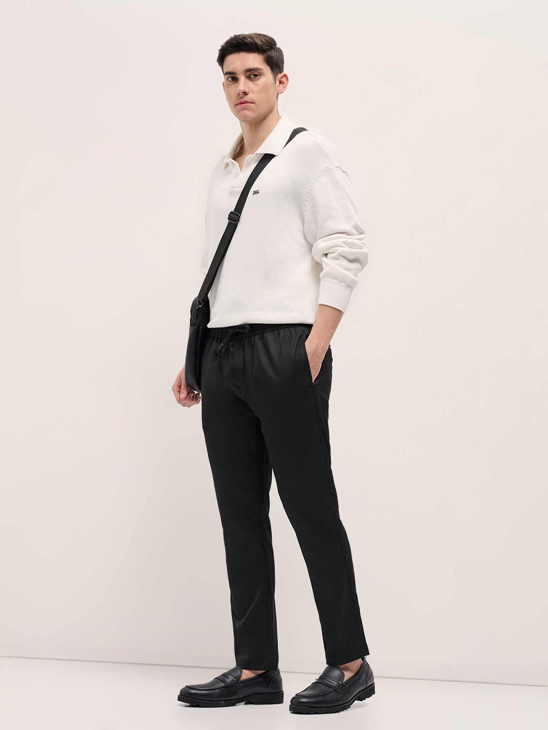 Men Black Slim Fit Formal Trouser