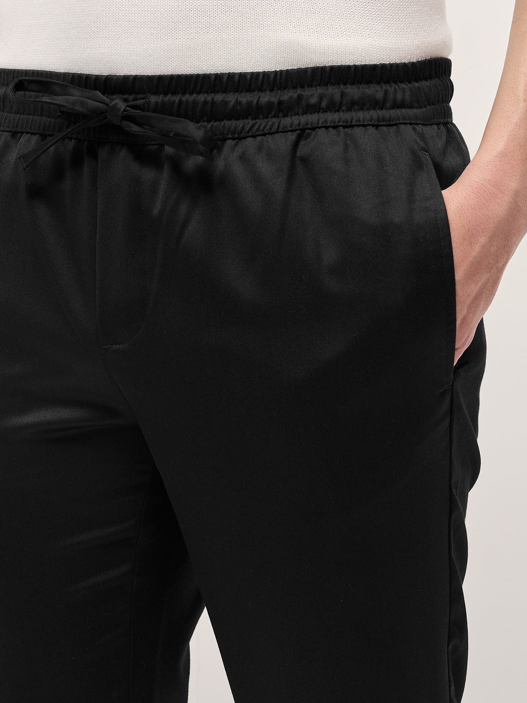 Men Black Slim Fit Formal Trouser