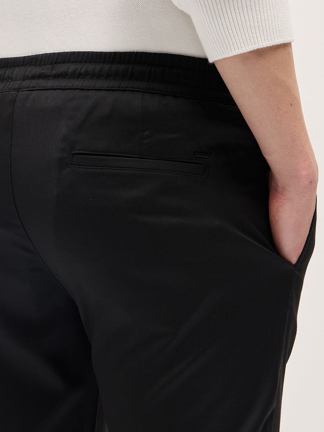 Men Black Slim Fit Formal Trouser
