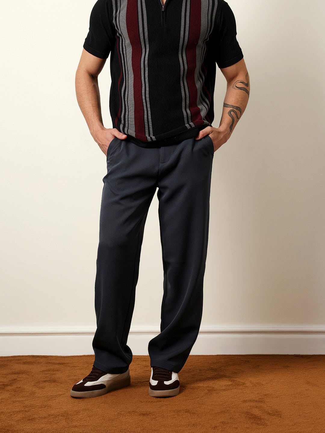 Men Solid Casual Trouser