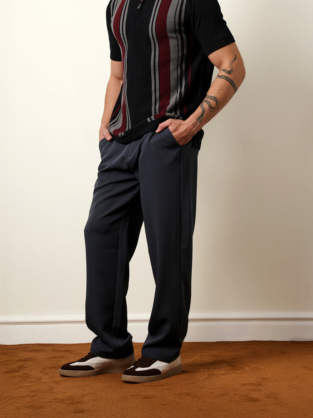 Men Solid Casual Trouser