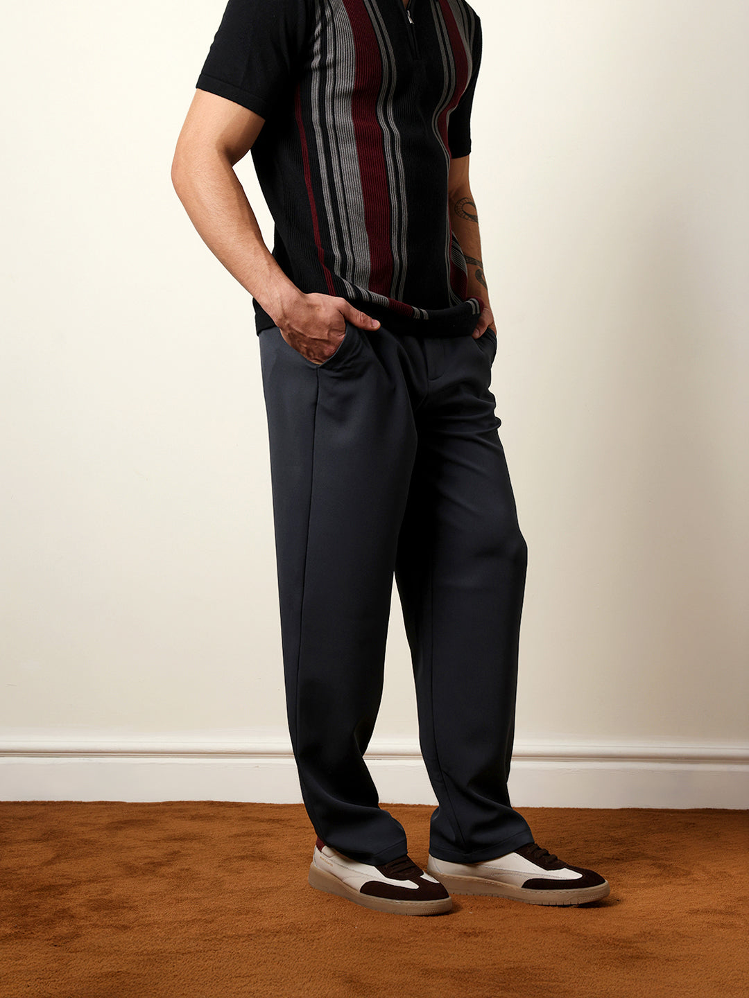 Men Solid Casual Trouser