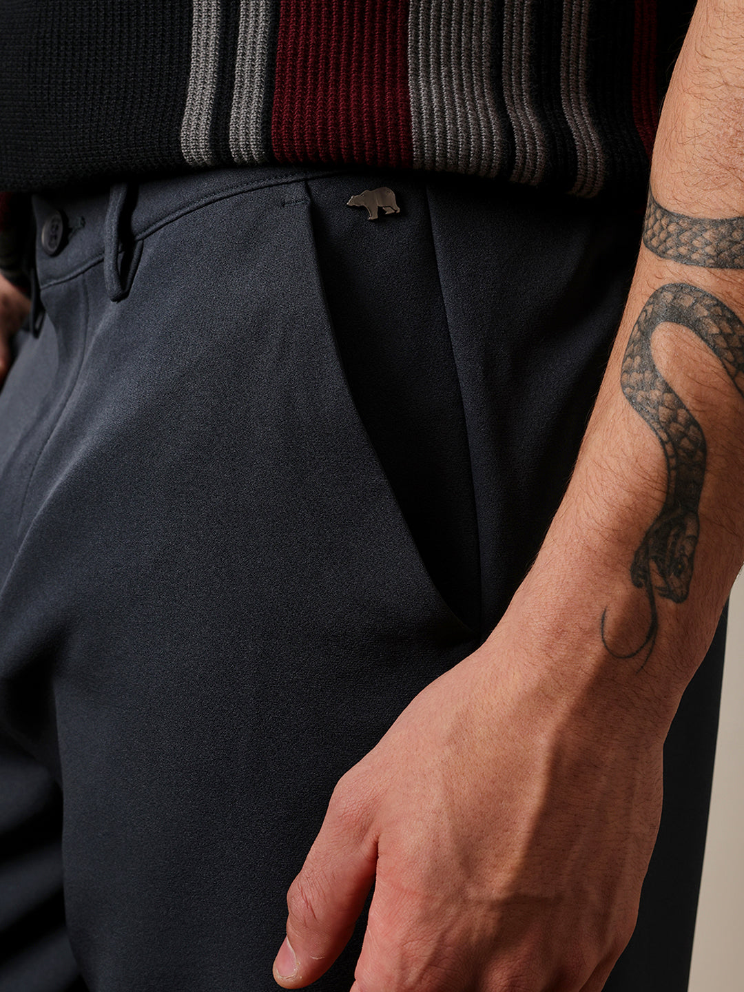 Men Solid Casual Trouser