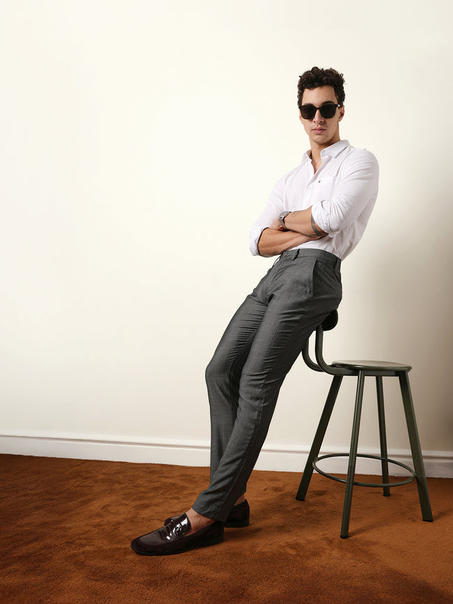Men Solid Formal Trouser