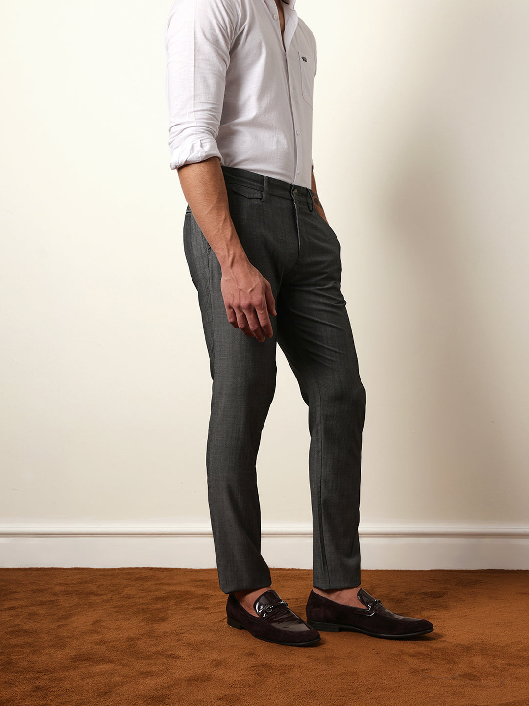 Men Solid Formal Trouser