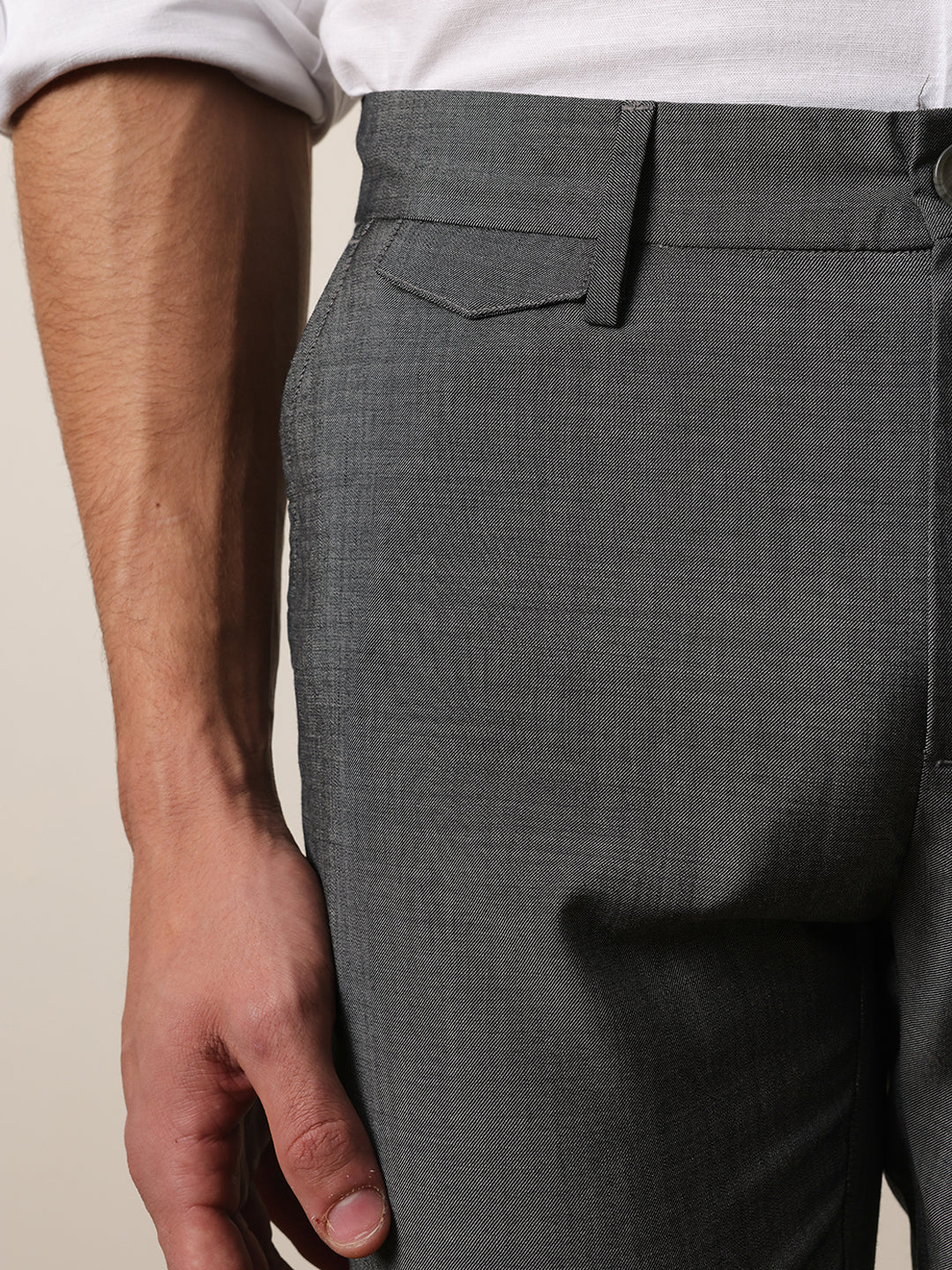 Men Solid Formal Trouser