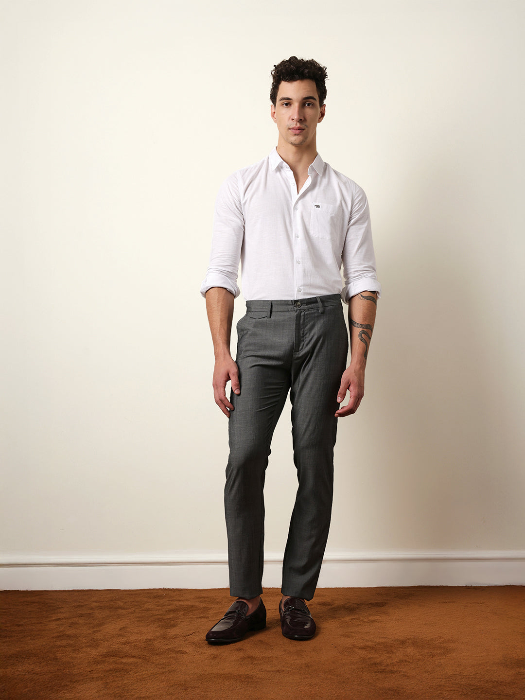 Men Solid Formal Trouser