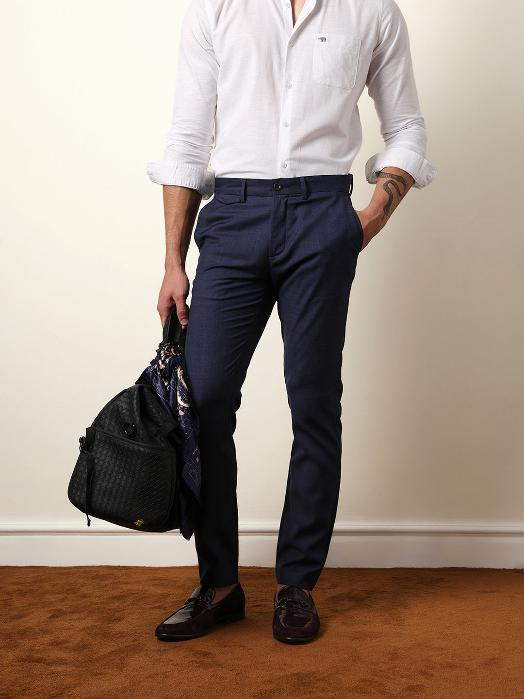 Men Solid Formal Trouser