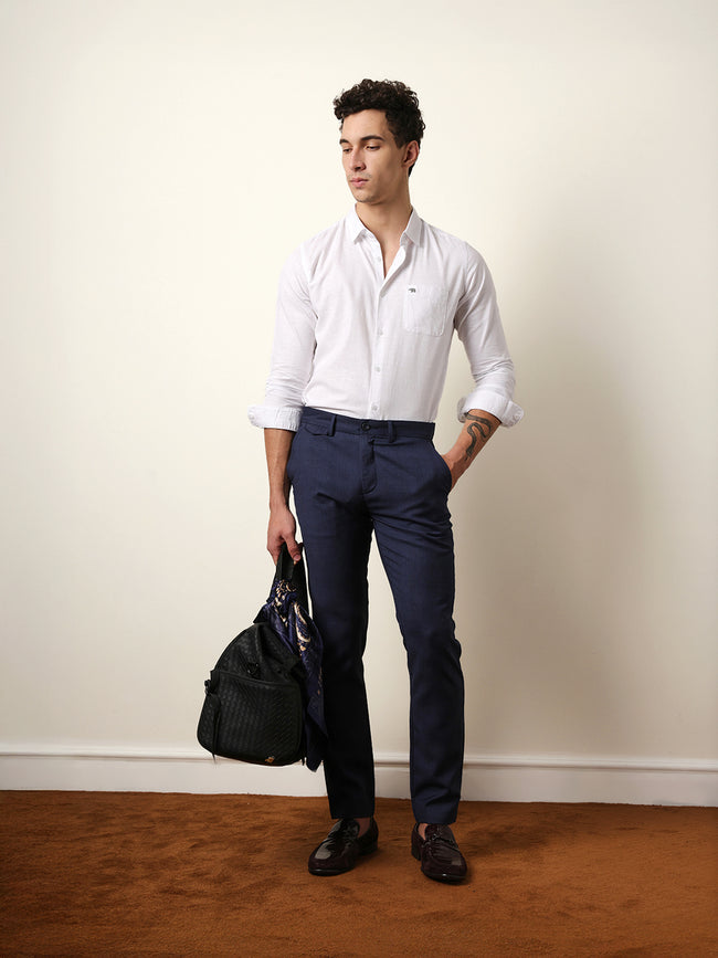 Men Solid Formal Trouser