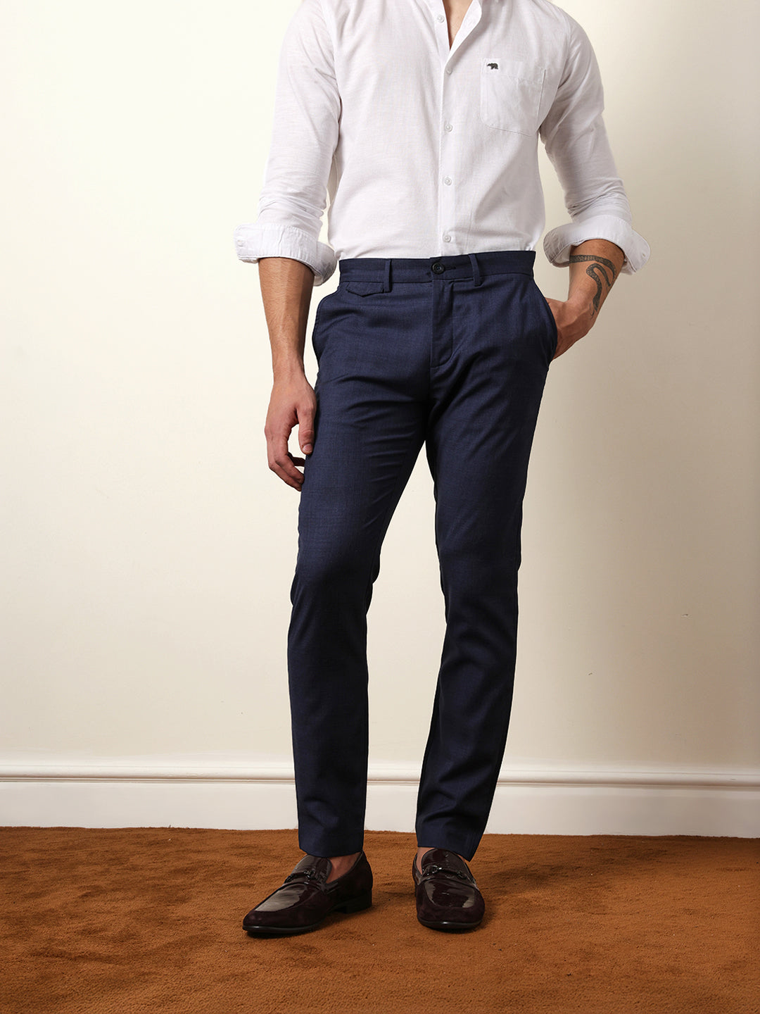 Men Solid Formal Trouser