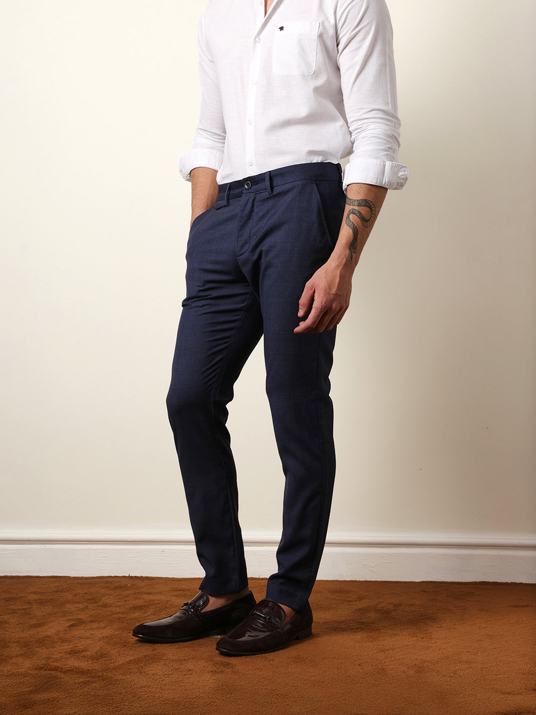 Men Solid Formal Trouser