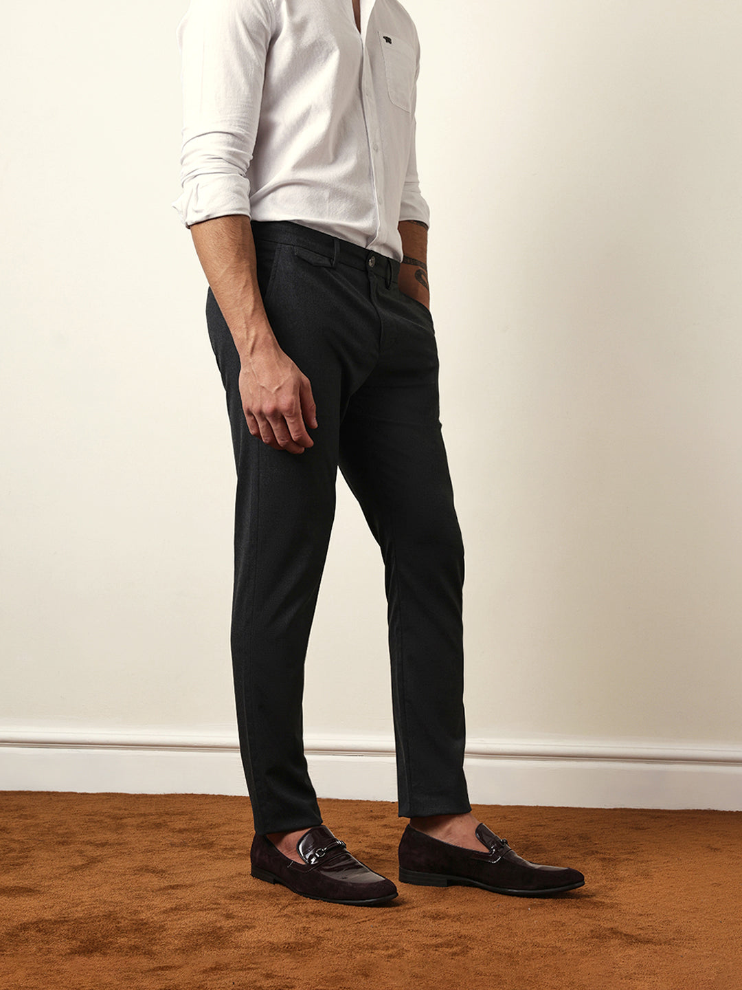 Men Solid Formal Trouser
