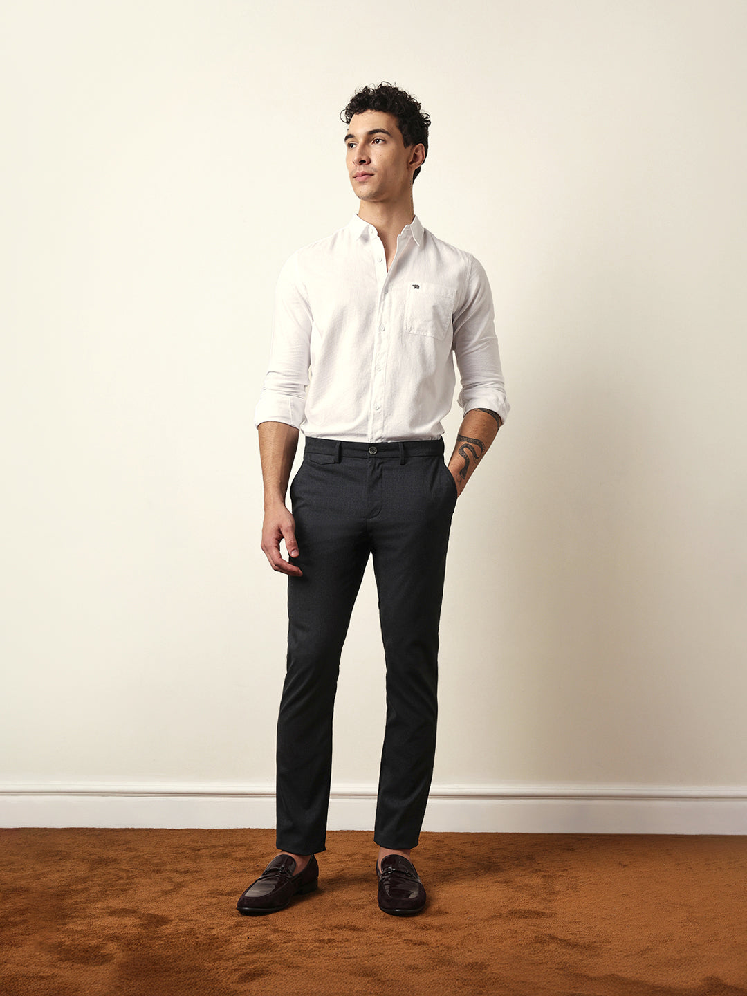 Men Solid Formal Trouser