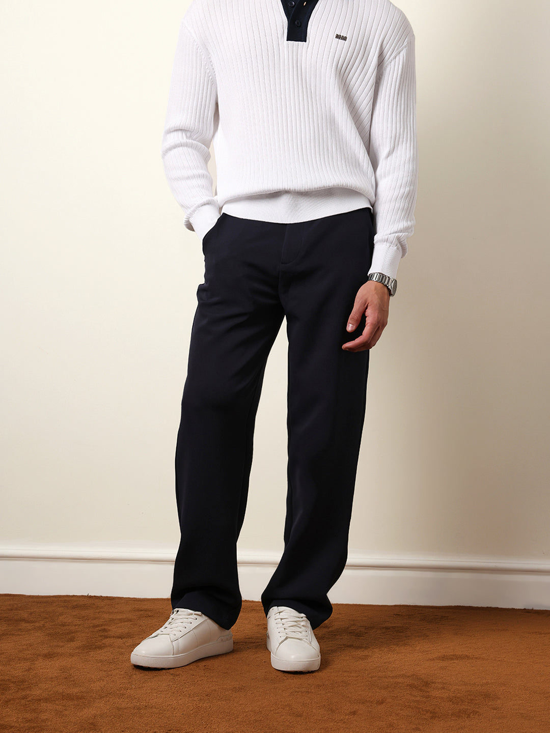Men Solid Casual Trouser