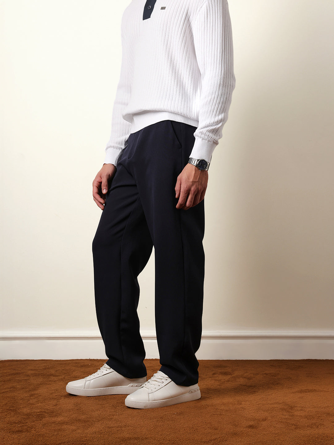 Men Solid Casual Trouser