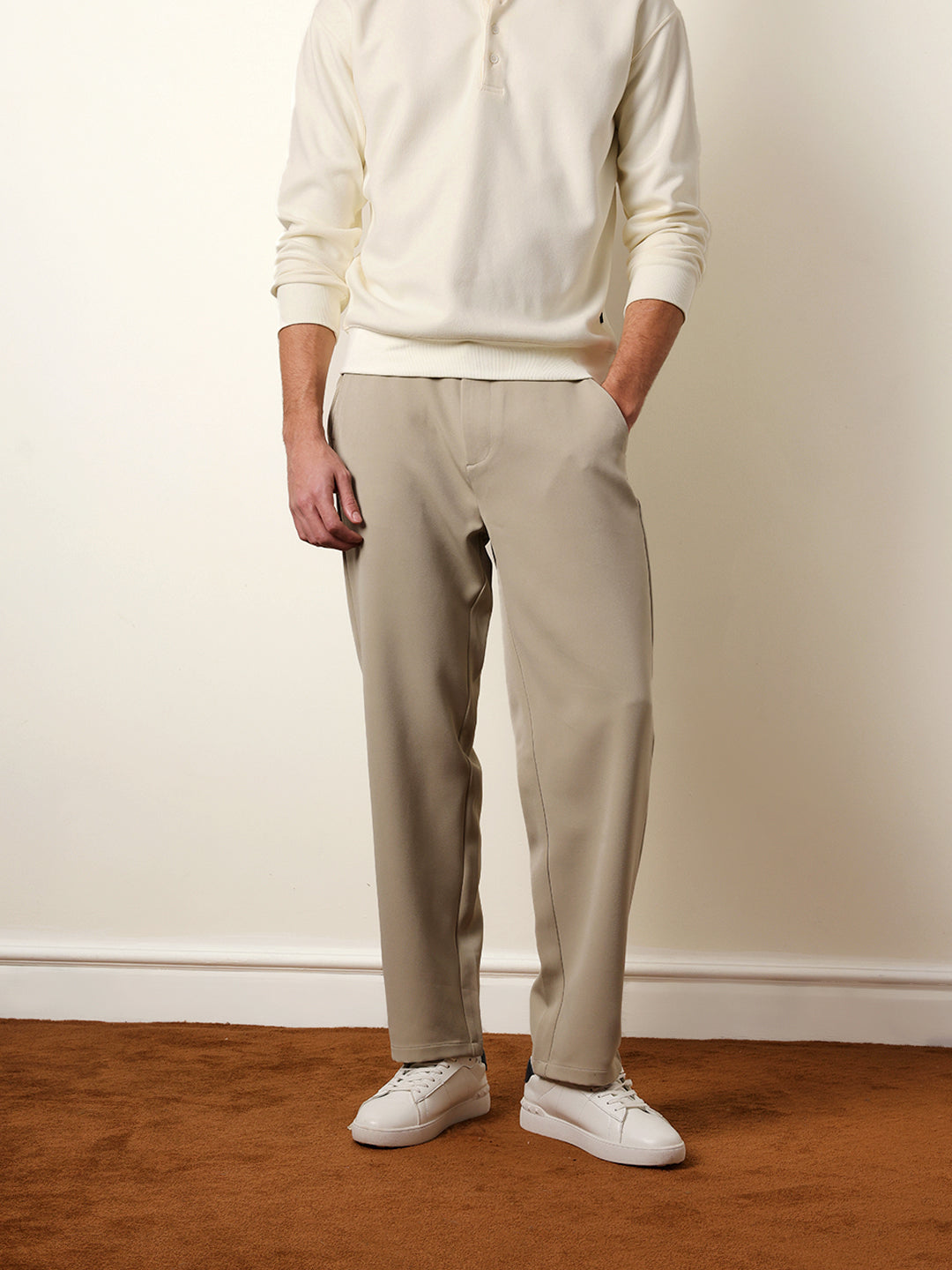 Men Solid Casual Trouser