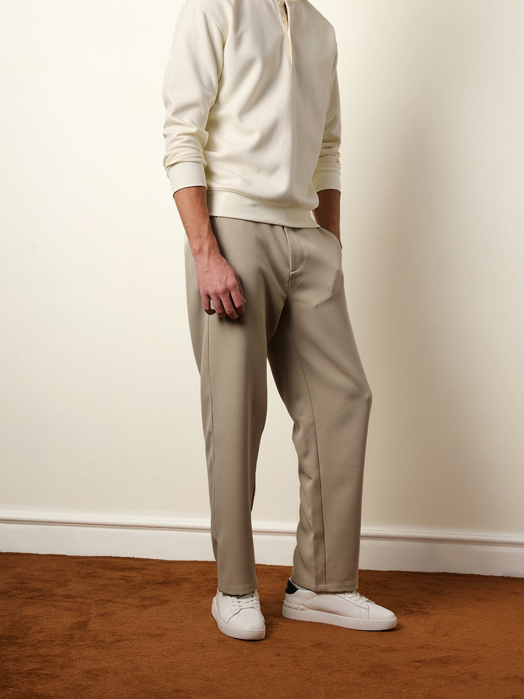 Men Solid Casual Trouser