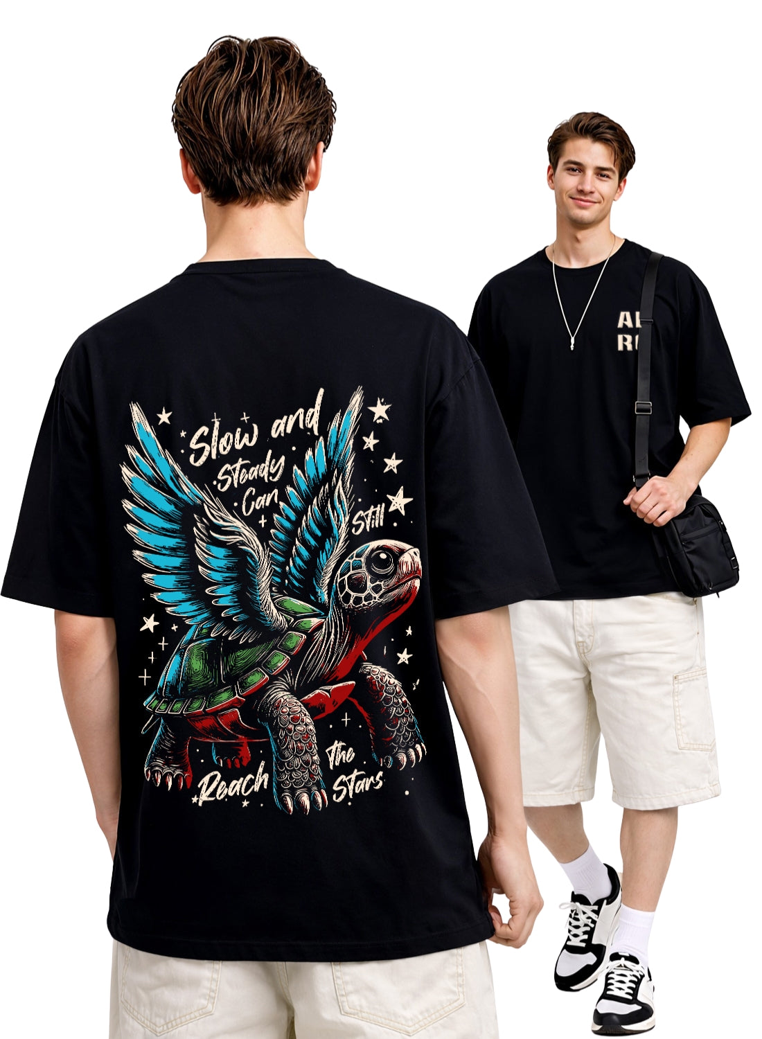 Men Oversize Fit Back Printed T-Shirt