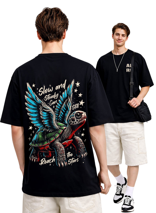 Men Oversize Fit Back Printed T-Shirt