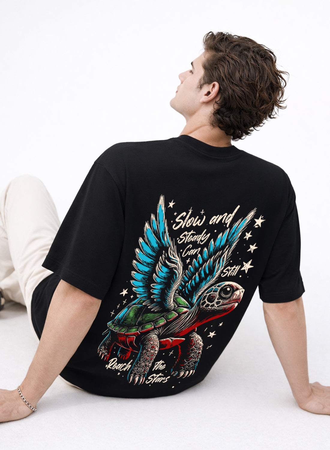 Men Oversize Fit Back Printed T-Shirt