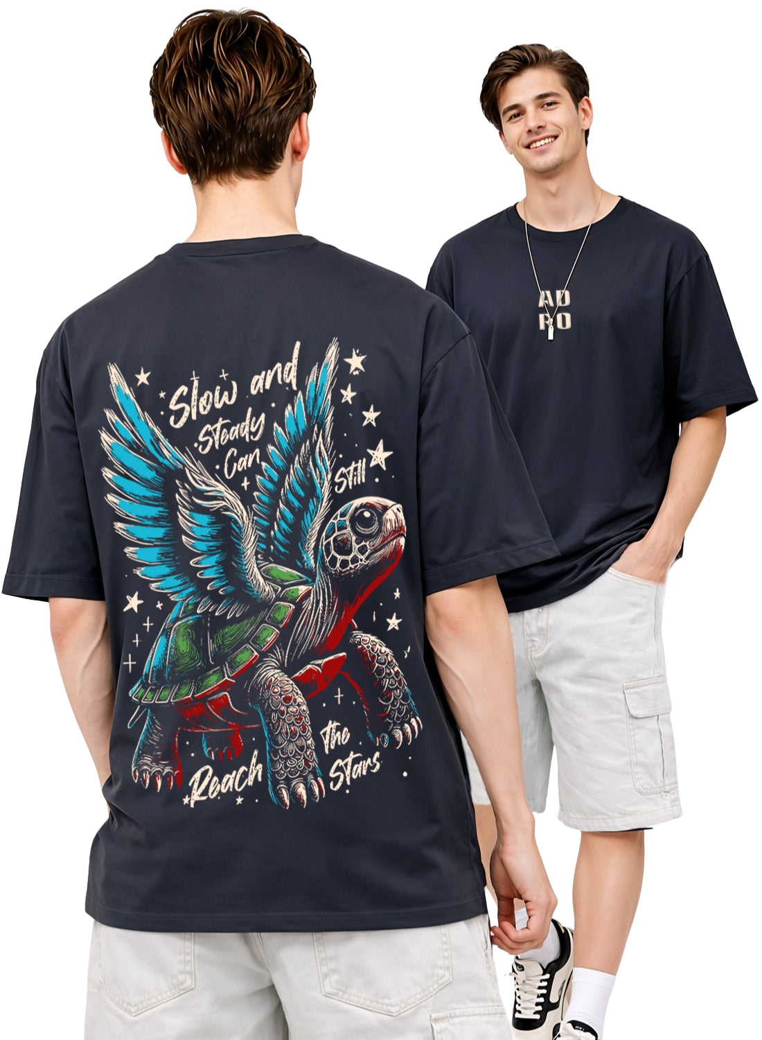 Men Oversize Fit Back Printed T-Shirt