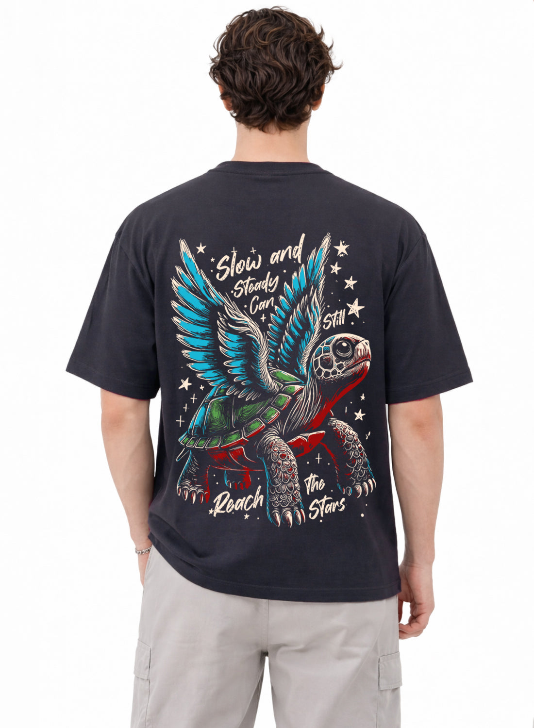 Men Oversize Fit Back Printed T-Shirt