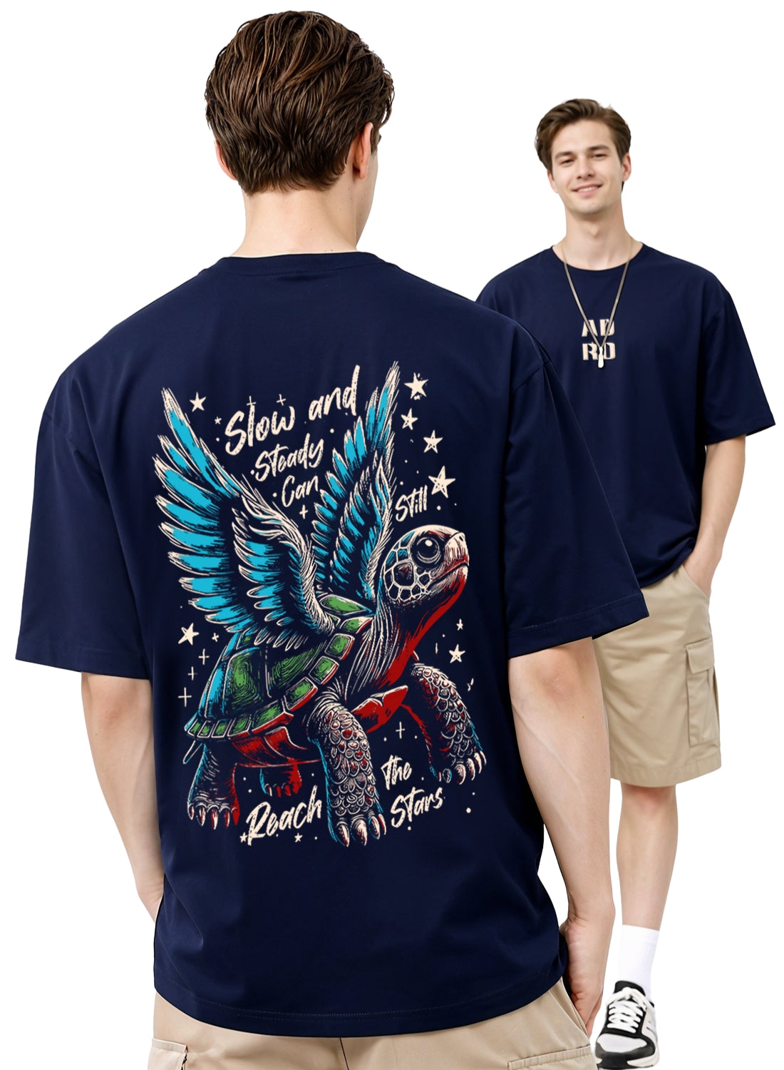 Men Oversize Fit Back Printed T-Shirt