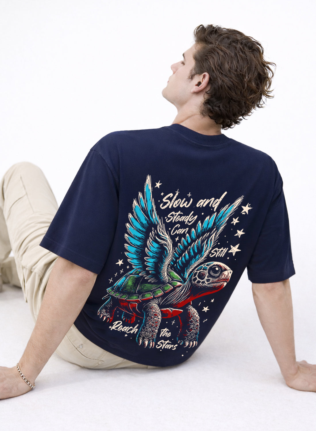 Men Oversize Fit Back Printed T-Shirt