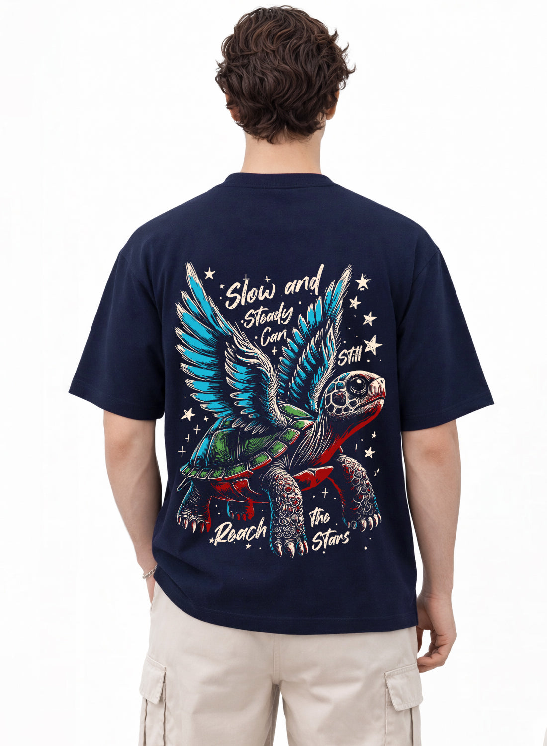 Men Oversize Fit Back Printed T-Shirt