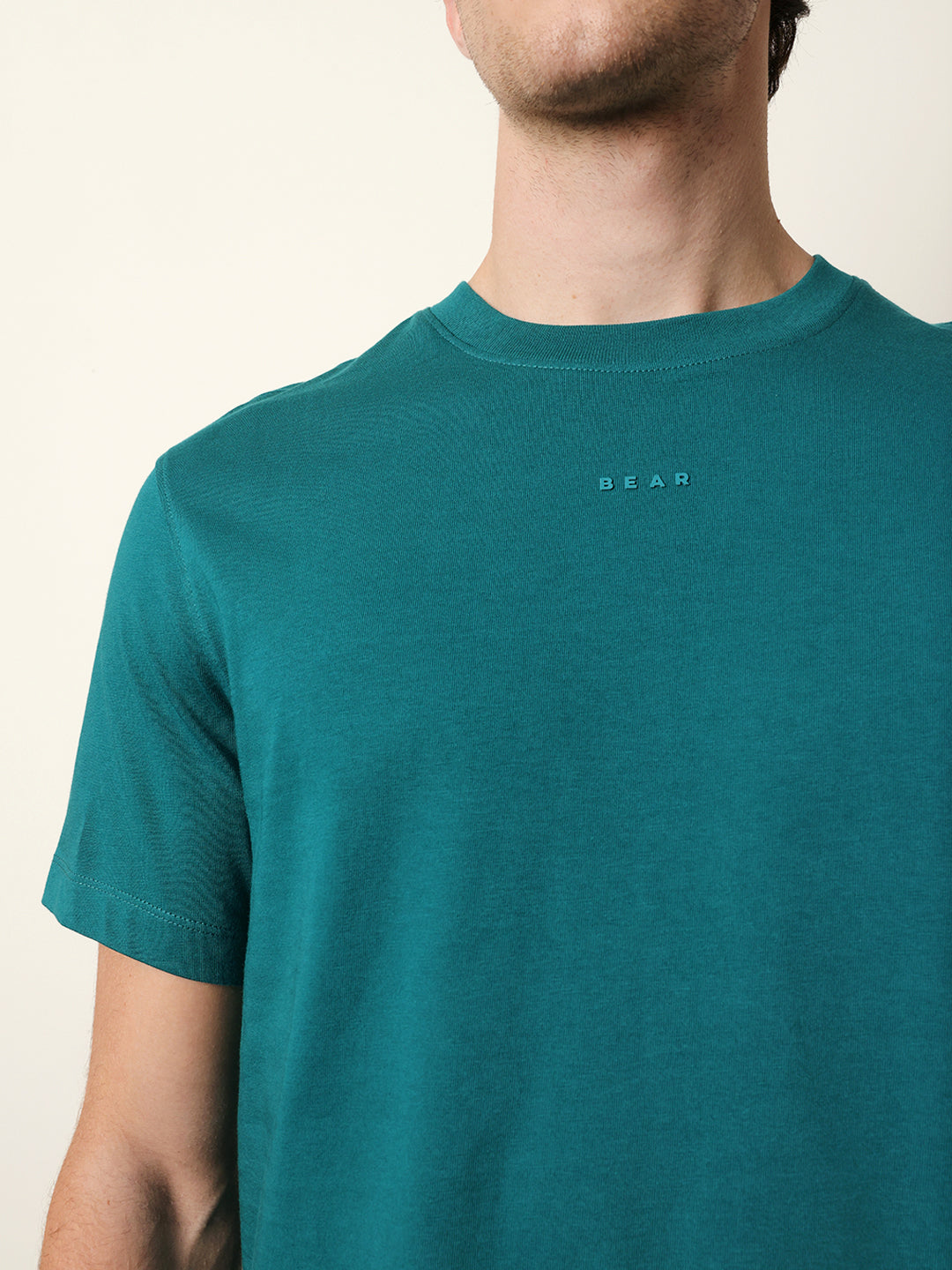 Men Teal Half Sleeve Regular T-Shirt