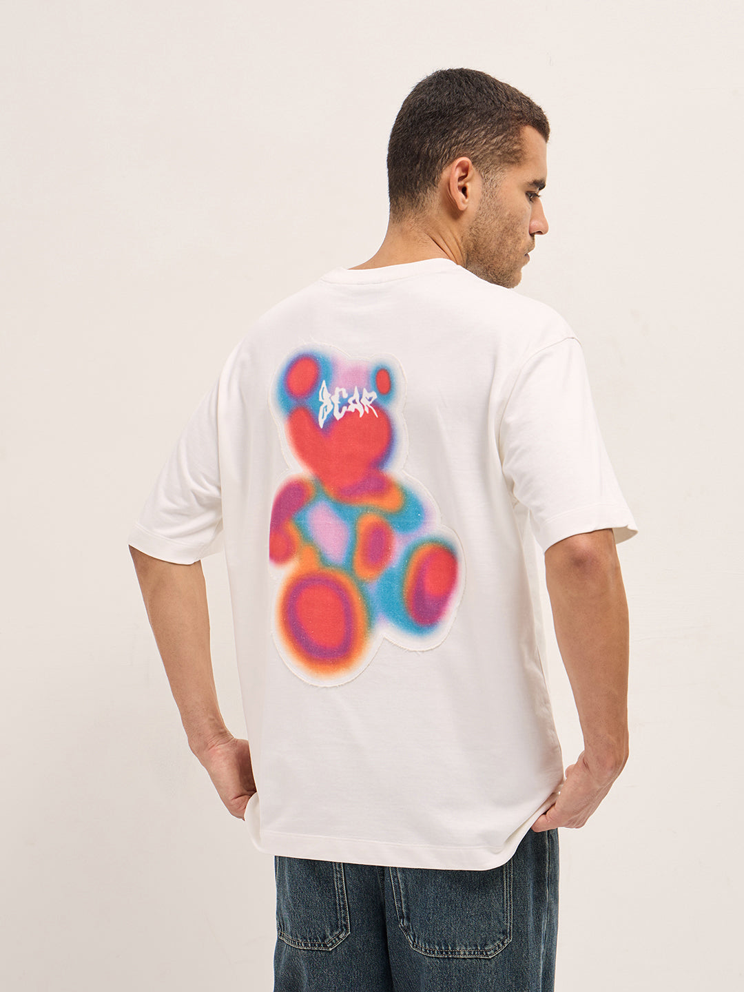 Men White Oversized T-shirt