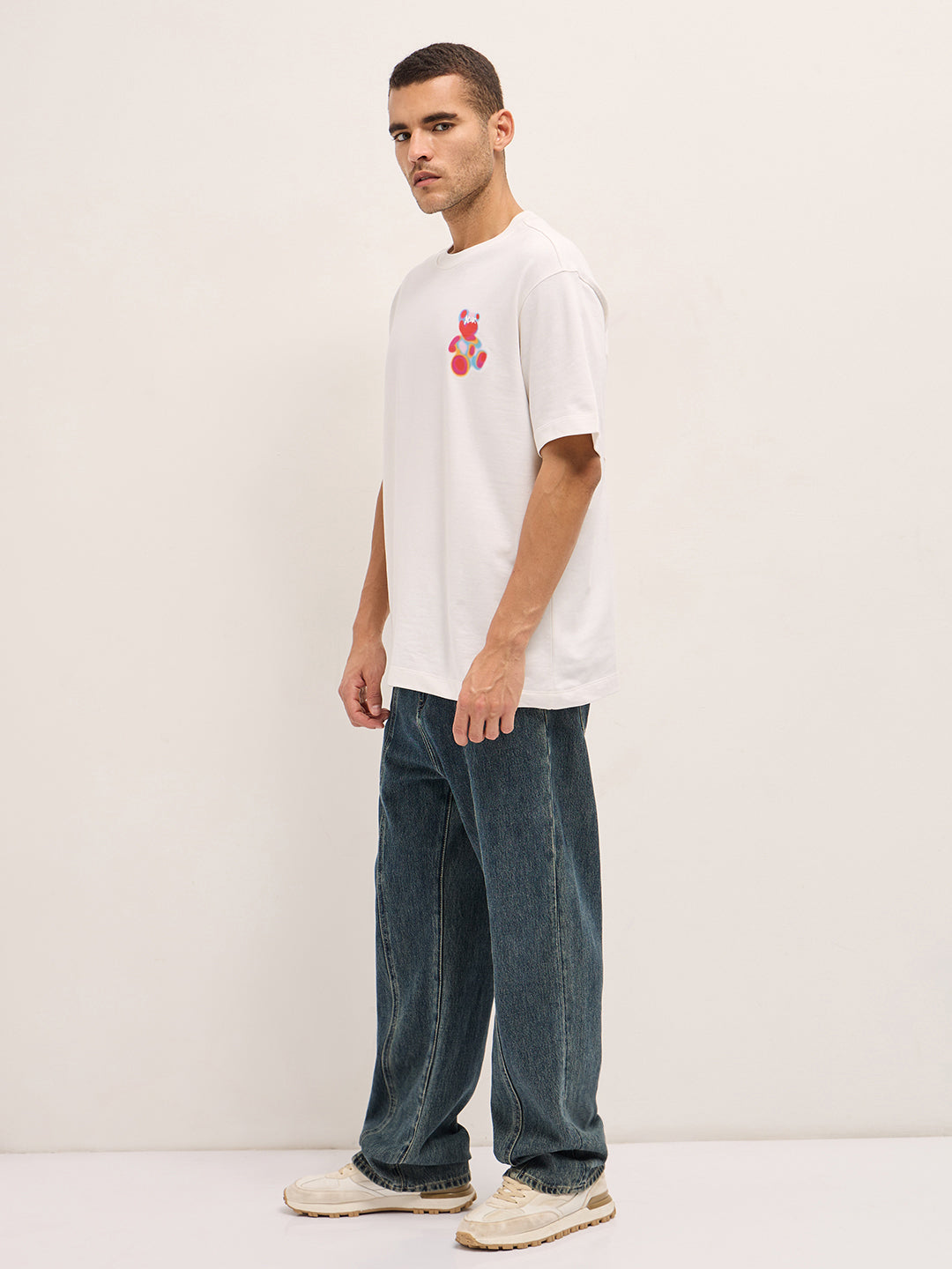 Men White Oversized T-shirt