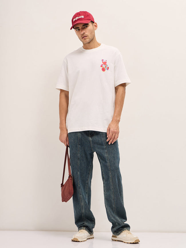Men White Oversized T-shirt