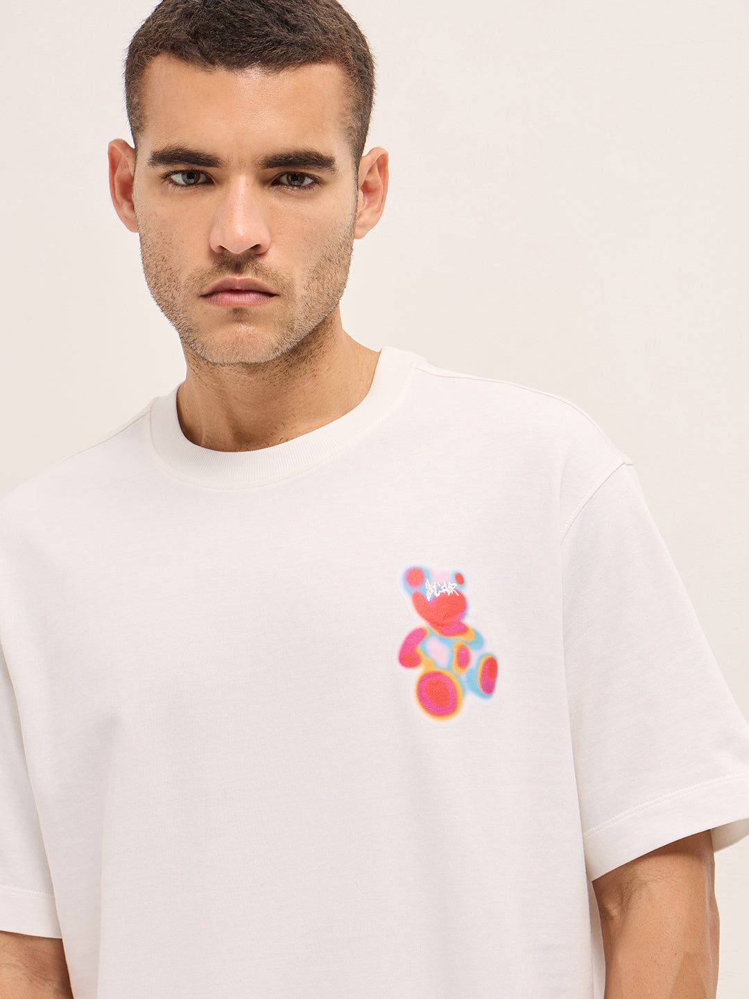 Men White Oversized T-shirt