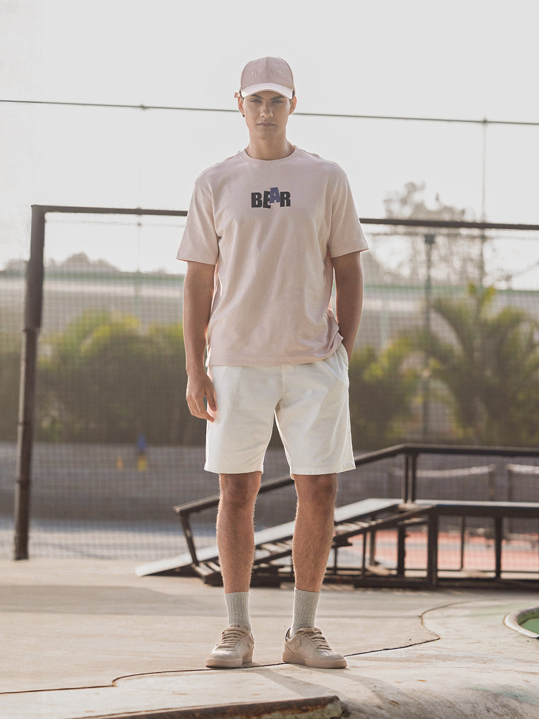Men Pink Graphic Cotton Crew Neck T-Shirt