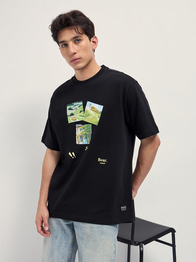 Men Black Oversized T-Shirt