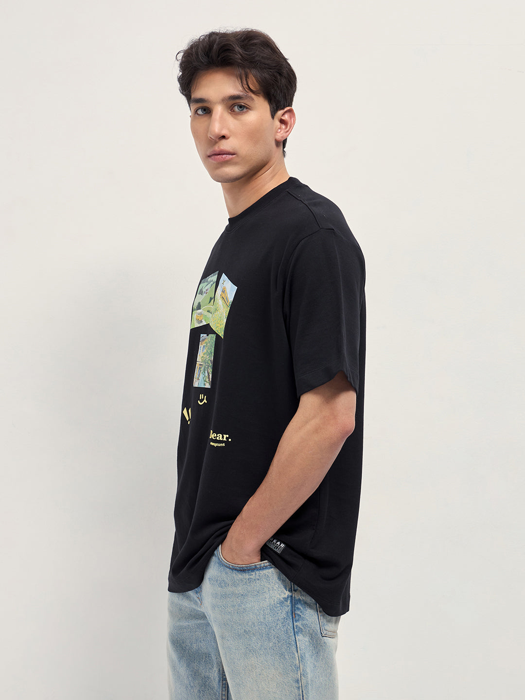 Men Black Oversized T-Shirt