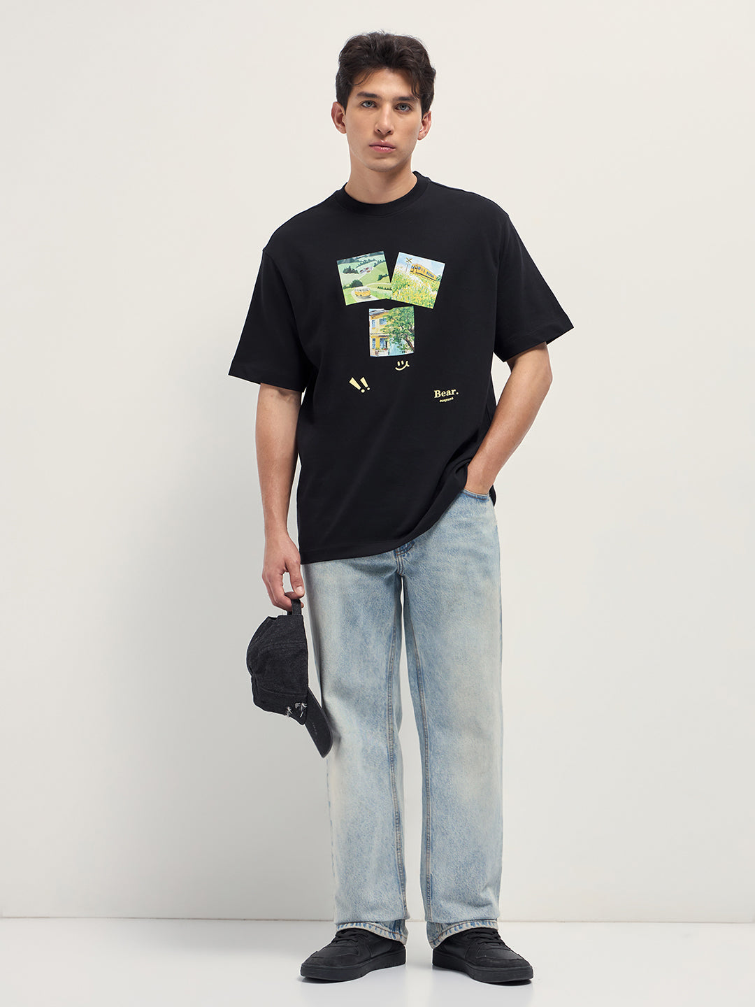 Men Black Oversized T-Shirt