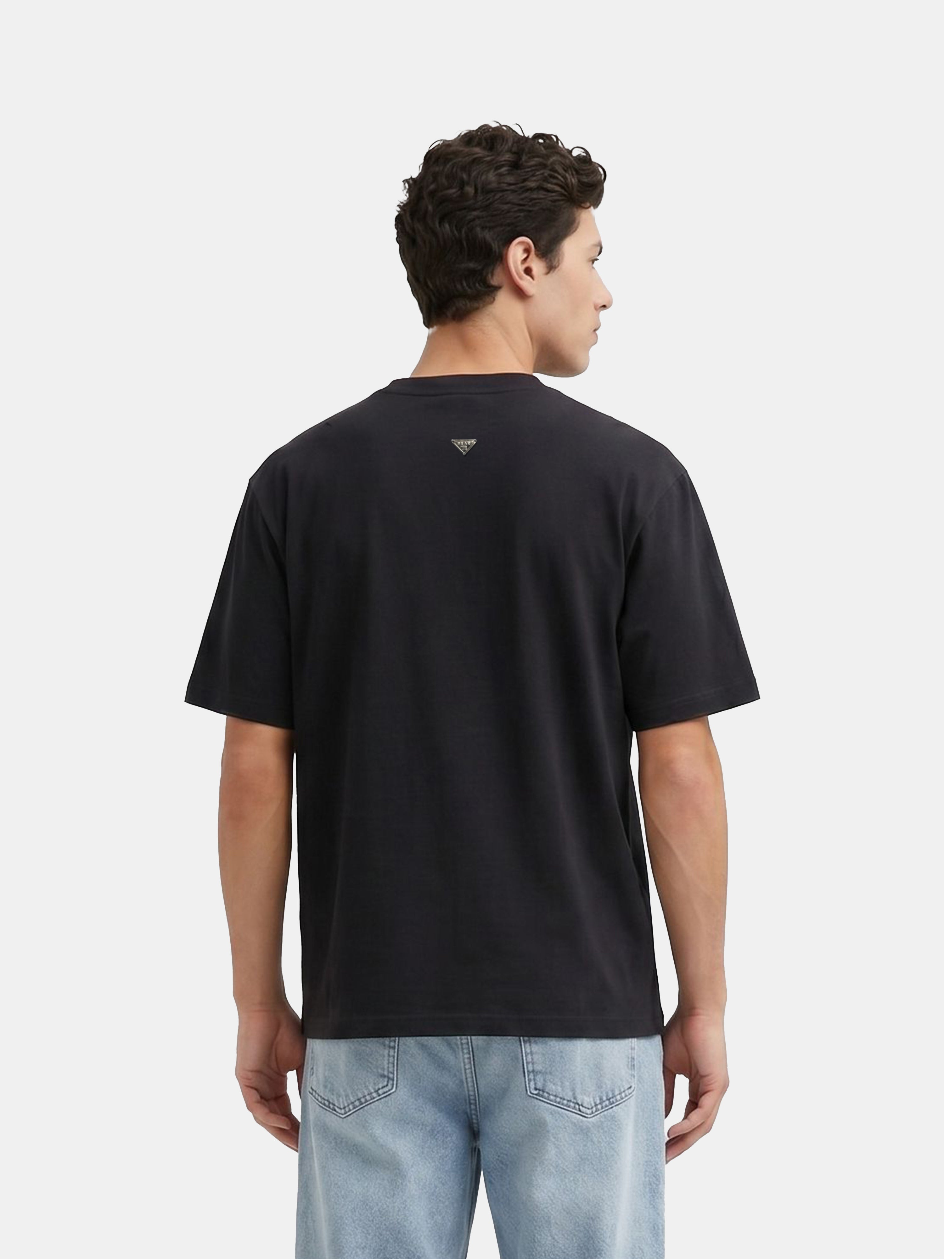 Men Black  Cotton T-Shirt